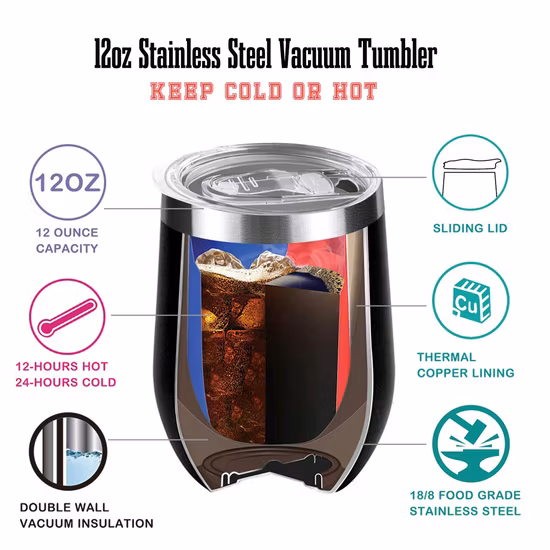 12oz Coffee Mug Thermal Cup Drink Tumbler with Lid Stainless Steel Vacuum Insulated Double Wall Mug