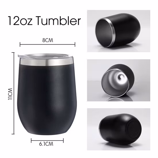 12oz Coffee Mug Thermal Cup Drink Tumbler with Lid Stainless Steel Vacuum Insulated Double Wall Mug