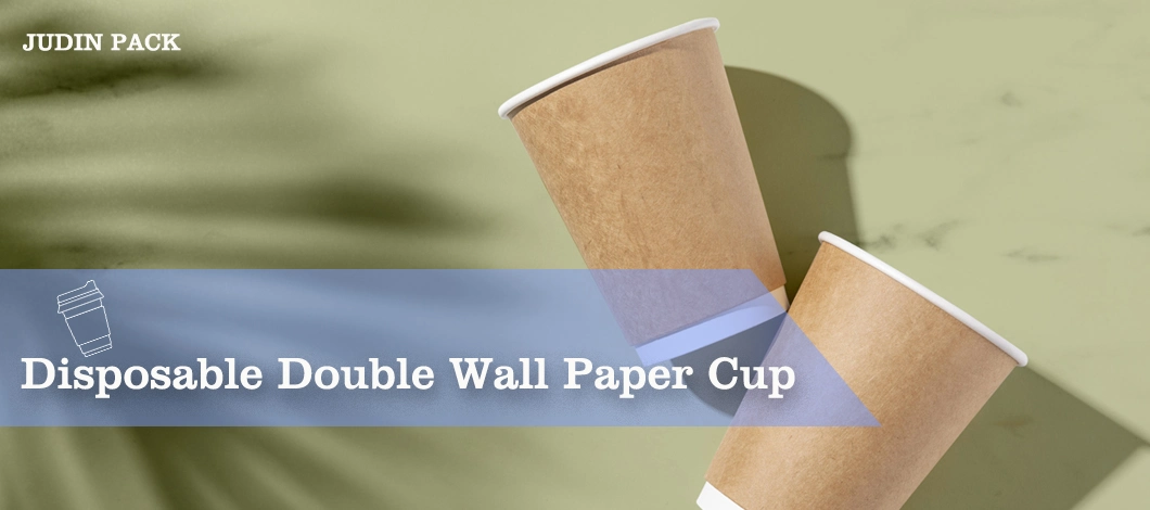 Disposable Double Wall Paper Cup Coffee Cup with Lid with Custom Design