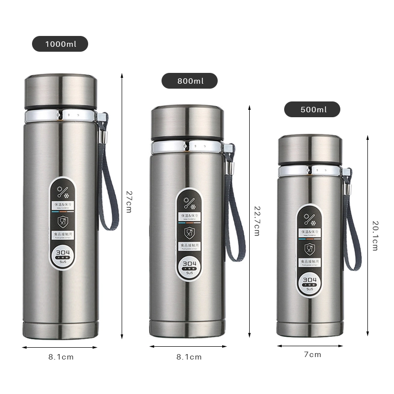 Large Capacity Custom Logo Smart Thermos Vacuum Flask Stainless Steel Double Wall Portable Travel Wholesale 1000 Ml