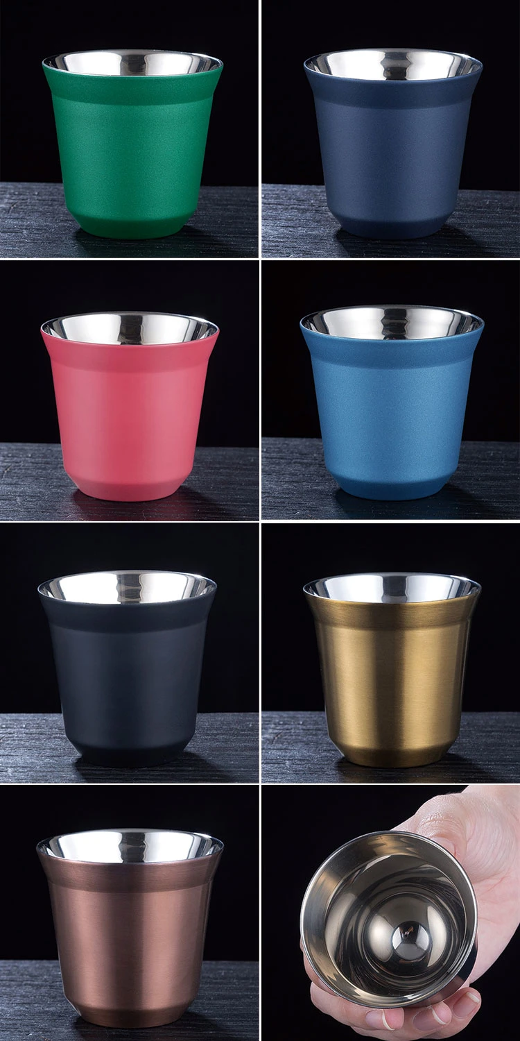 2022 Hot Selling Stainless Steel Tumbler Cup 80ml 160ml Insulated Nespresso Cups Thermo Outdoor Portable Coffee Mug