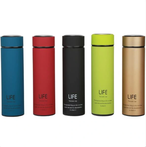 Amazon 500ml Custom Logo Insulation Water Bottle Stainless Steel Smart Vacuum Flasks