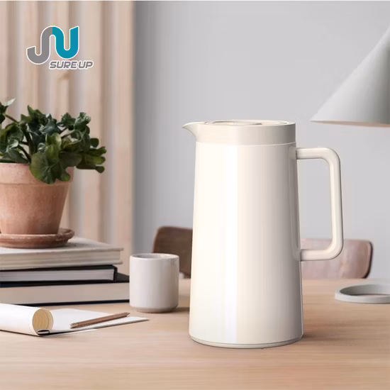 2023 新しい工場カスタマイズされたステンレス鋼の外側ガラスコーティング、コーヒーポット、コーヒーカラフェ、真空カラフェ、木製ハンドル付きコーヒー魔法瓶用